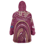 Personalized Australia QLD Rugby Indigenous Series Wearable Blanket Hoodie Maroons Kangaroos