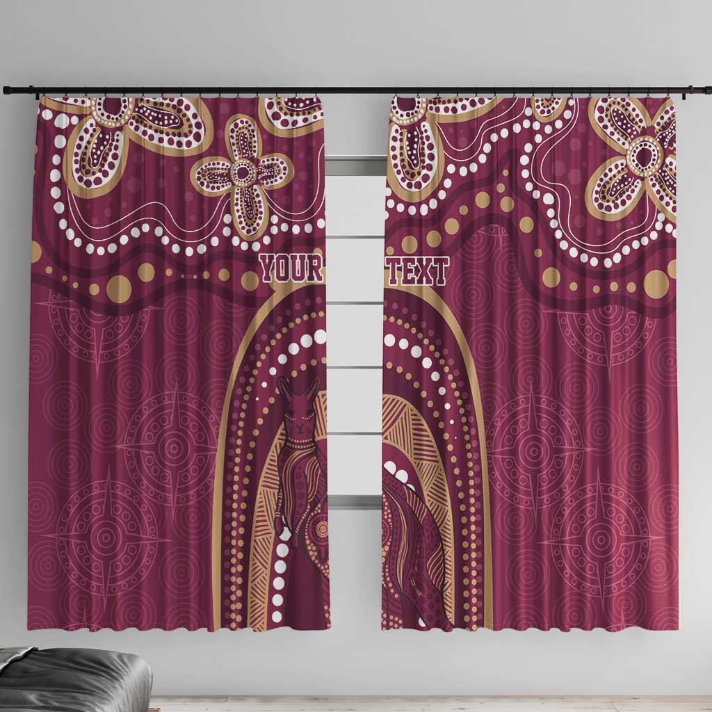 Personalized Australia QLD Rugby Indigenous Series Window Curtain Maroons Kangaroos