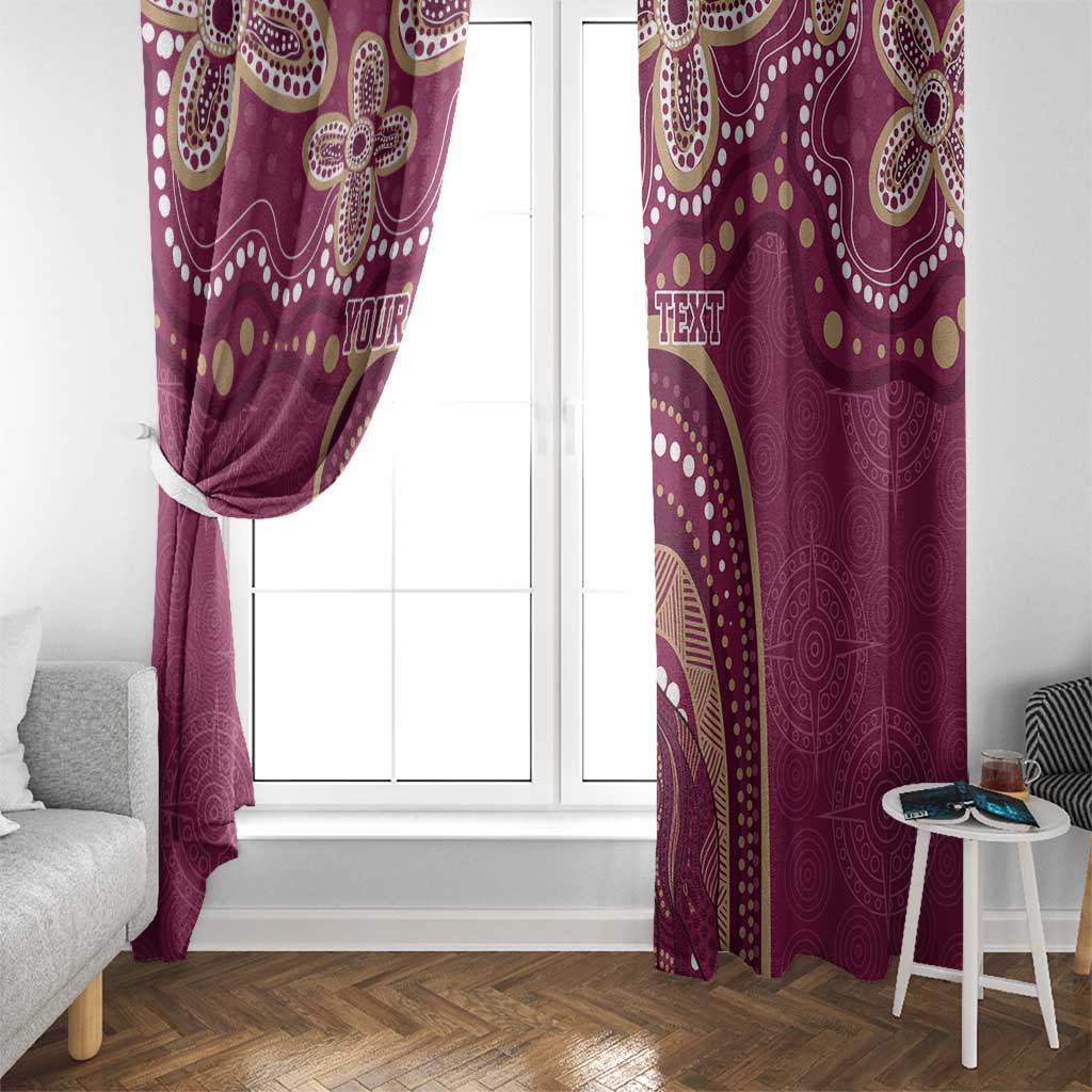 Personalized Australia QLD Rugby Indigenous Series Window Curtain Maroons Kangaroos