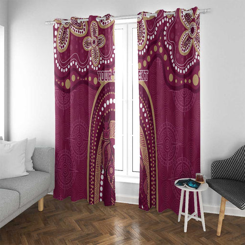 Personalized Australia QLD Rugby Indigenous Series Window Curtain Maroons Kangaroos