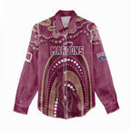 Personalized Australia QLD Rugby Indigenous Series Women Casual Shirt Maroons Kangaroos