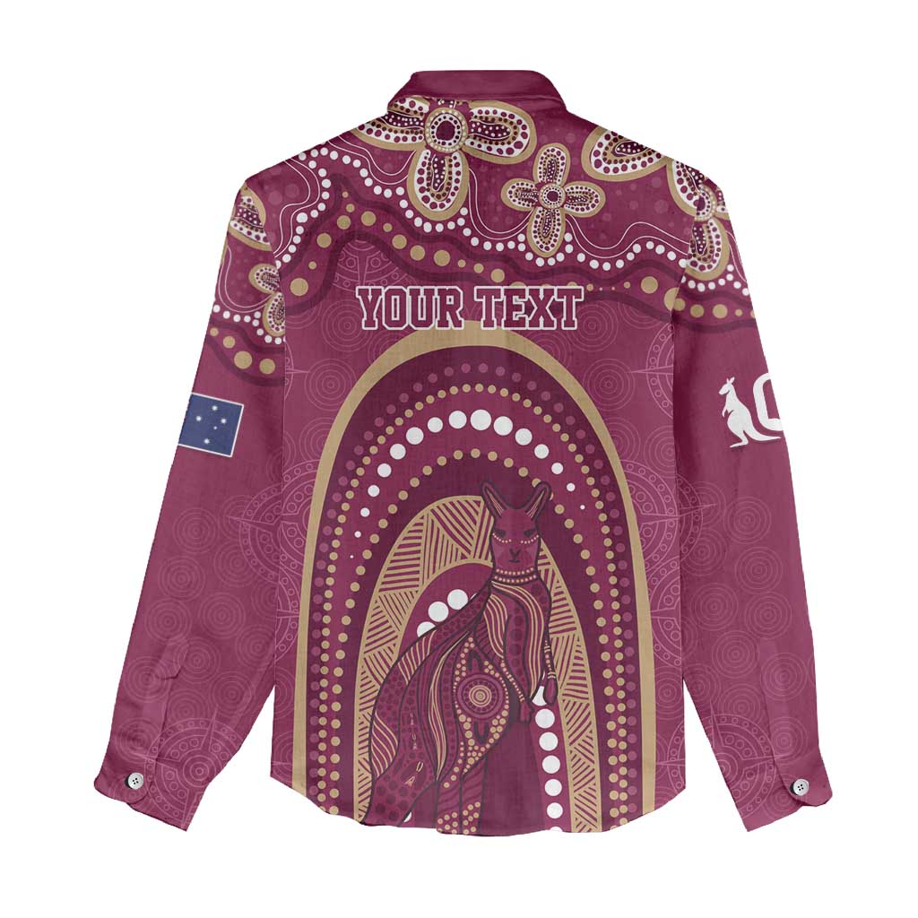 Personalized Australia QLD Rugby Indigenous Series Women Casual Shirt Maroons Kangaroos
