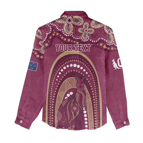Personalized Australia QLD Rugby Indigenous Series Women Casual Shirt Maroons Kangaroos