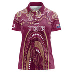 Personalized Australia QLD Rugby Indigenous Series Women Polo Shirt Maroons Kangaroos