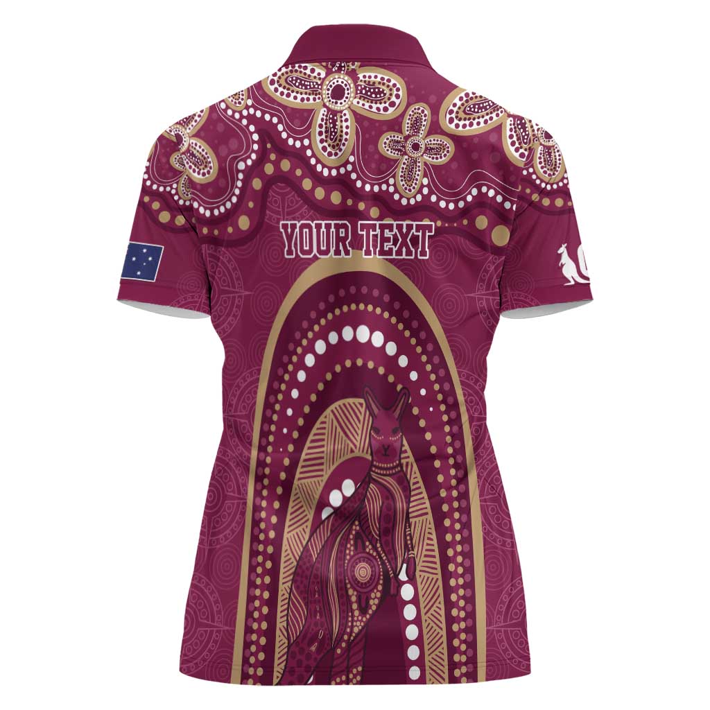 Personalized Australia QLD Rugby Indigenous Series Women Polo Shirt Maroons Kangaroos