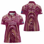 Personalized Australia QLD Rugby Indigenous Series Women Polo Shirt Maroons Kangaroos