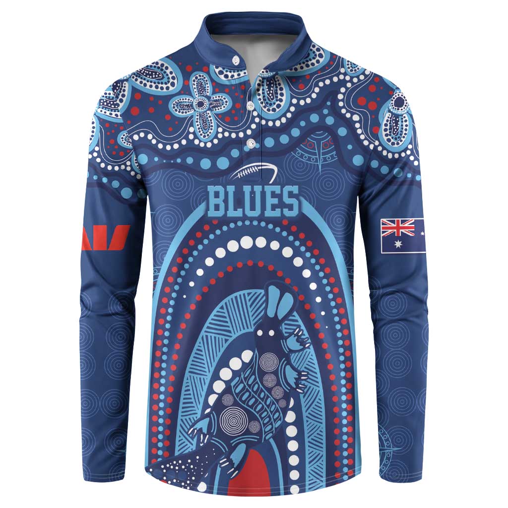 Personalized Australia NSW Rugby Indigenous Series Button Sweatshirt Blues Platypus