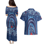 Personalized Australia NSW Rugby Indigenous Series Couples Matching Puletasi and Hawaiian Shirt Blues Platypus