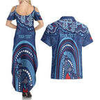 Personalized Australia NSW Rugby Indigenous Series Couples Matching Summer Maxi Dress and Hawaiian Shirt Blues Platypus