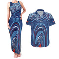 Personalized Australia NSW Rugby Indigenous Series Couples Matching Tank Maxi Dress and Hawaiian Shirt Blues Platypus