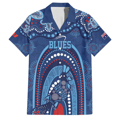 Personalized Australia NSW Rugby Indigenous Series Family Matching Long Sleeve Bodycon Dress and Hawaiian Shirt Blues Platypus