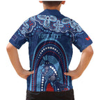 Personalized Australia NSW Rugby Indigenous Series Family Matching Mermaid Dress and Hawaiian Shirt Blues Platypus