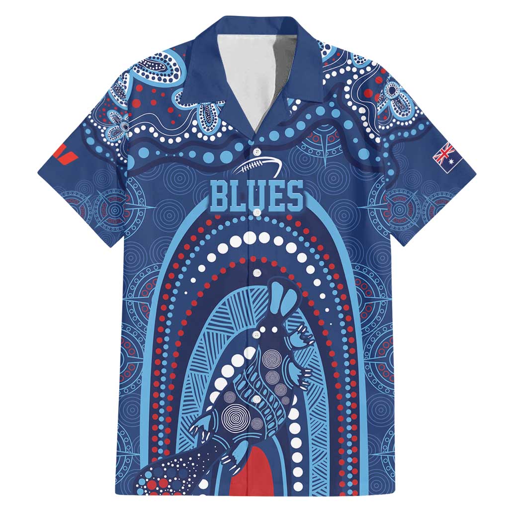 Personalized Australia NSW Rugby Indigenous Series Family Matching Mermaid Dress and Hawaiian Shirt Blues Platypus