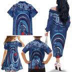 Personalized Australia NSW Rugby Indigenous Series Family Matching Off The Shoulder Long Sleeve Dress and Hawaiian Shirt Blues Platypus