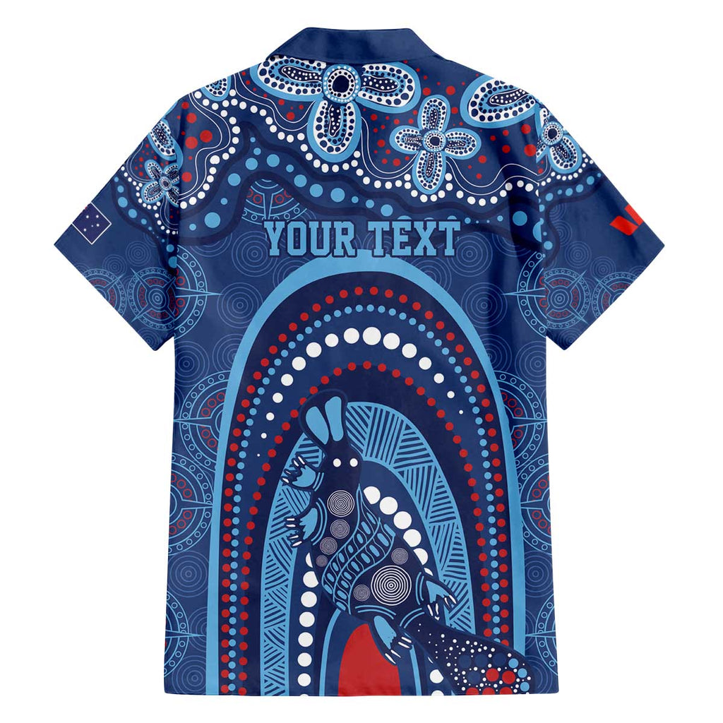 Personalized Australia NSW Rugby Indigenous Series Family Matching Off The Shoulder Long Sleeve Dress and Hawaiian Shirt Blues Platypus
