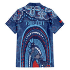 Personalized Australia NSW Rugby Indigenous Series Family Matching Off The Shoulder Long Sleeve Dress and Hawaiian Shirt Blues Platypus