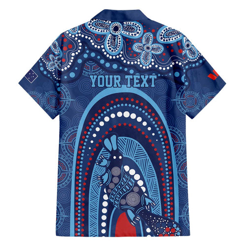Personalized Australia NSW Rugby Indigenous Series Family Matching Off The Shoulder Long Sleeve Dress and Hawaiian Shirt Blues Platypus
