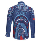 Personalized Australia NSW Rugby Indigenous Series Family Matching Off The Shoulder Long Sleeve Dress and Hawaiian Shirt Blues Platypus