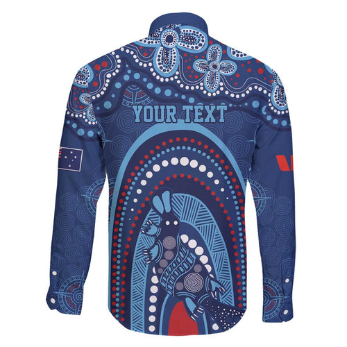 Personalized Australia NSW Rugby Indigenous Series Family Matching Off The Shoulder Long Sleeve Dress and Hawaiian Shirt Blues Platypus