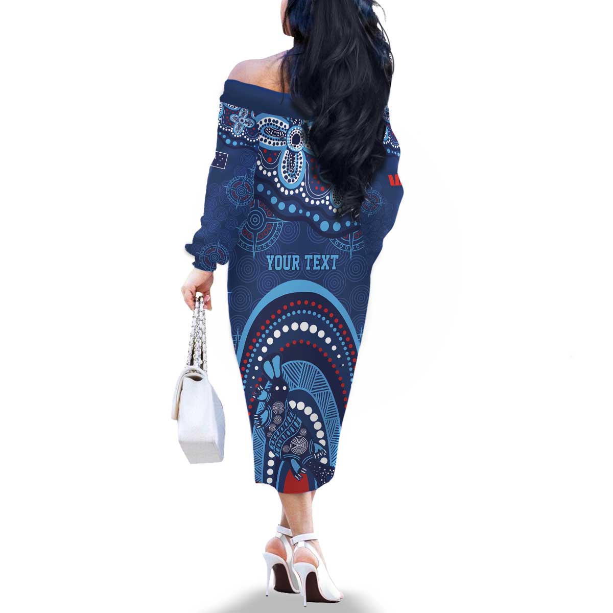 Personalized Australia NSW Rugby Indigenous Series Family Matching Off The Shoulder Long Sleeve Dress and Hawaiian Shirt Blues Platypus