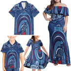 Personalized Australia NSW Rugby Indigenous Series Family Matching Off Shoulder Maxi Dress and Hawaiian Shirt Blues Platypus