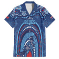 Personalized Australia NSW Rugby Indigenous Series Family Matching Off Shoulder Short Dress and Hawaiian Shirt Blues Platypus