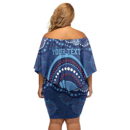 Personalized Australia NSW Rugby Indigenous Series Family Matching Off Shoulder Short Dress and Hawaiian Shirt Blues Platypus