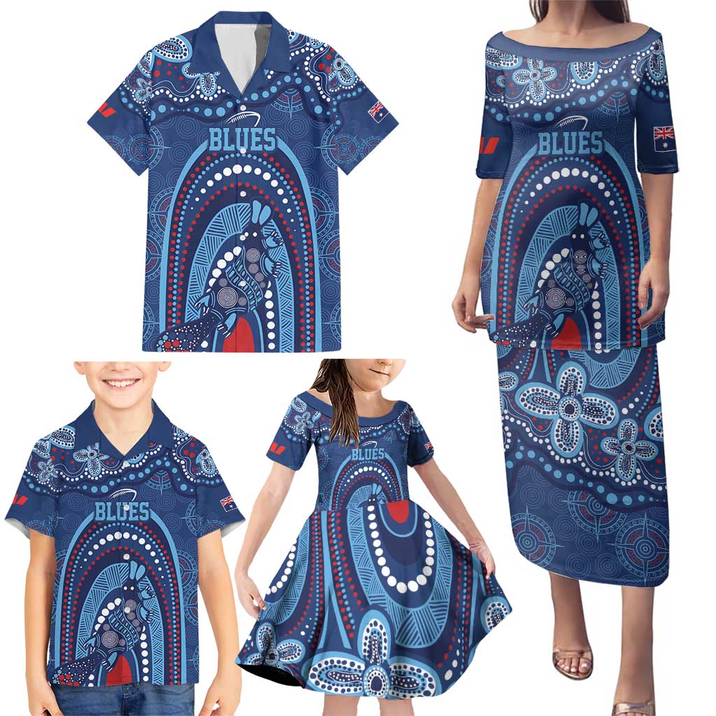 Personalized Australia NSW Rugby Indigenous Series Family Matching Puletasi and Hawaiian Shirt Blues Platypus
