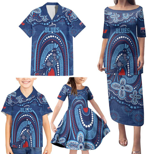 Personalized Australia NSW Rugby Indigenous Series Family Matching Puletasi and Hawaiian Shirt Blues Platypus