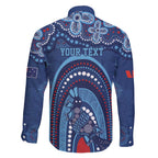 Personalized Australia NSW Rugby Indigenous Series Family Matching Short Sleeve Bodycon Dress and Hawaiian Shirt Blues Platypus