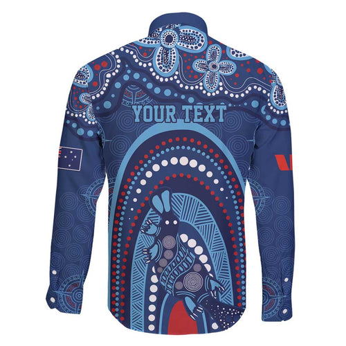 Personalized Australia NSW Rugby Indigenous Series Family Matching Short Sleeve Bodycon Dress and Hawaiian Shirt Blues Platypus