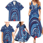 Personalized Australia NSW Rugby Indigenous Series Family Matching Summer Maxi Dress and Hawaiian Shirt Blues Platypus