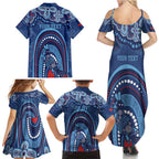 Personalized Australia NSW Rugby Indigenous Series Family Matching Summer Maxi Dress and Hawaiian Shirt Blues Platypus