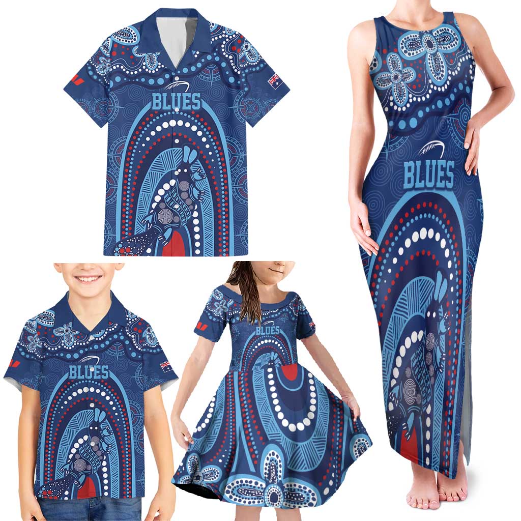 Personalized Australia NSW Rugby Indigenous Series Family Matching Tank Maxi Dress and Hawaiian Shirt Blues Platypus