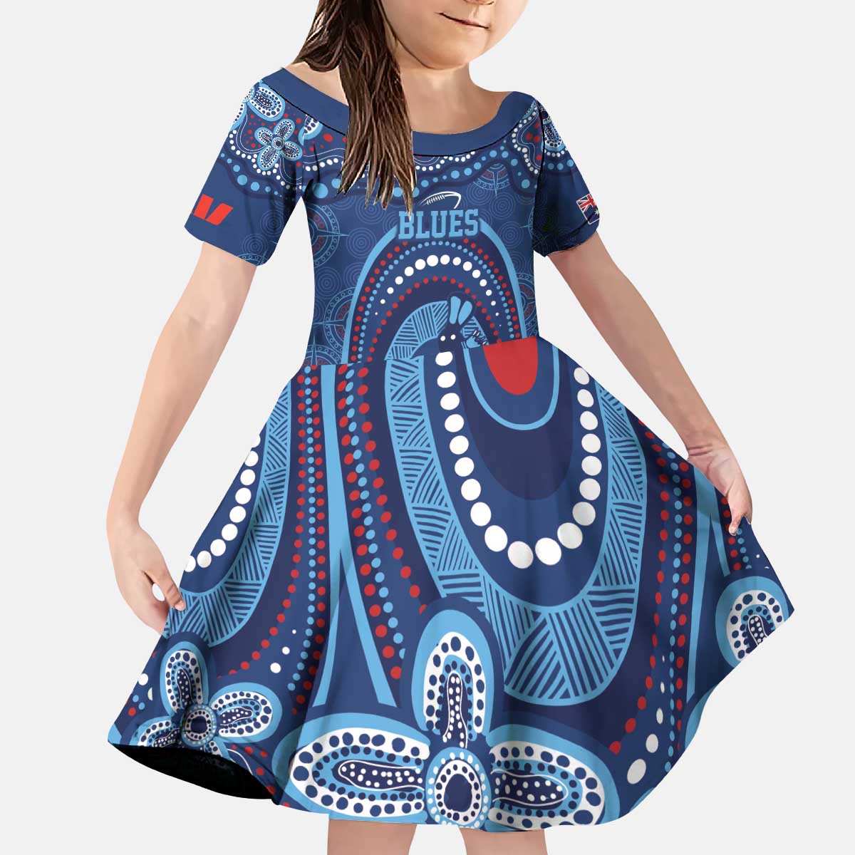 Personalized Australia NSW Rugby Indigenous Series Kid Short Sleeve Dress Blues Platypus