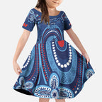 Personalized Australia NSW Rugby Indigenous Series Kid Short Sleeve Dress Blues Platypus