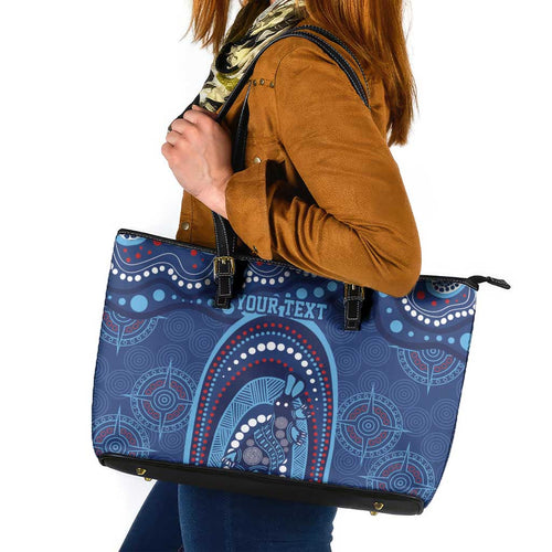 Personalized Australia NSW Rugby Indigenous Series Leather Tote Bag Blues Platypus