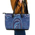 Personalized Australia NSW Rugby Indigenous Series Leather Tote Bag Blues Platypus