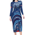 Personalized Australia NSW Rugby Indigenous Series Long Sleeve Bodycon Dress Blues Platypus