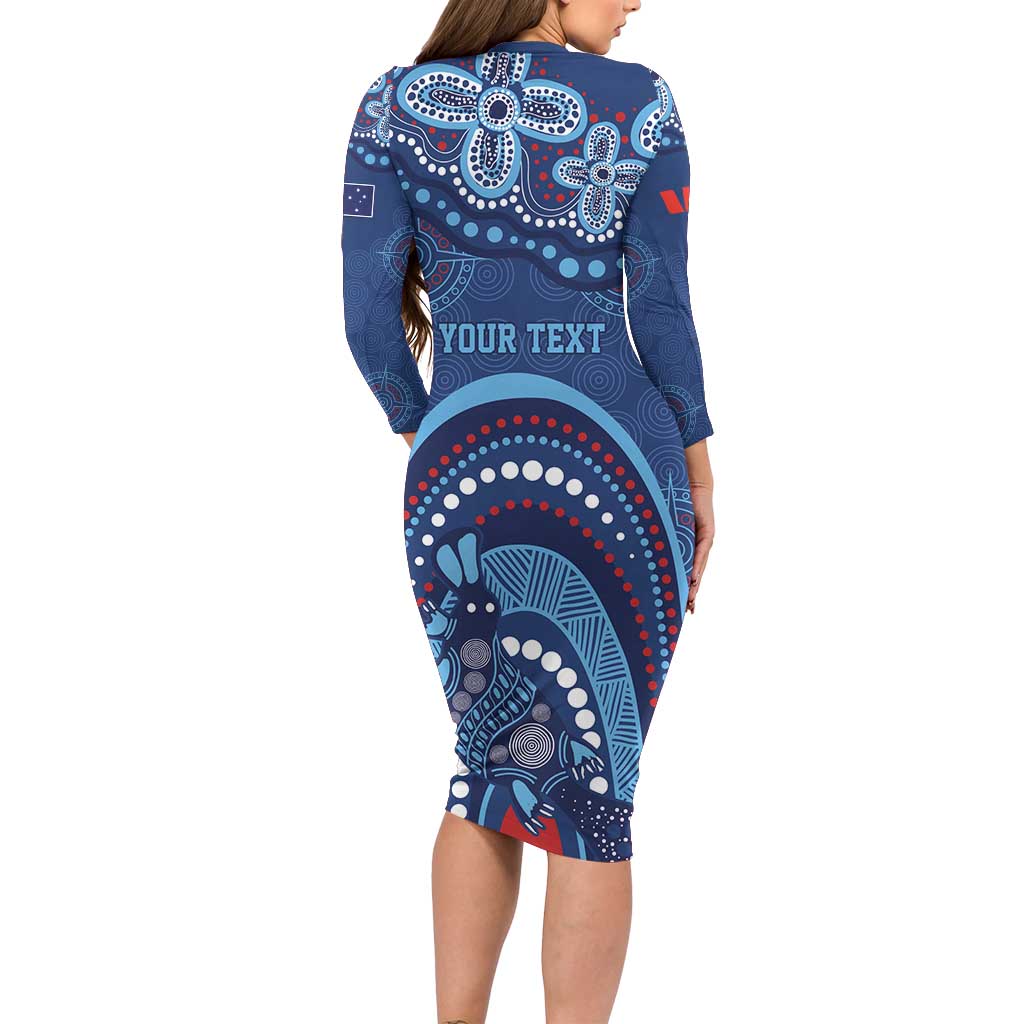 Personalized Australia NSW Rugby Indigenous Series Long Sleeve Bodycon Dress Blues Platypus