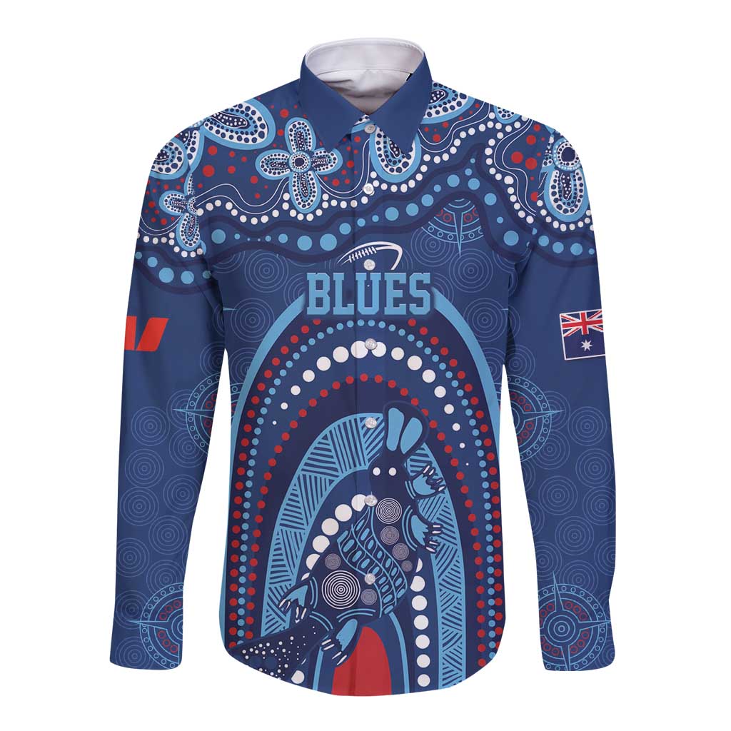 Personalized Australia NSW Rugby Indigenous Series Long Sleeve Button Shirt Blues Platypus