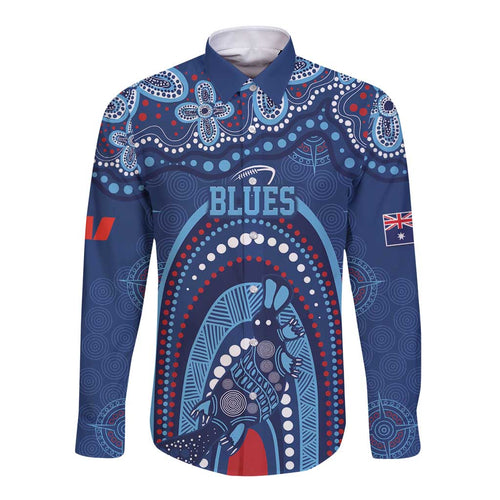Personalized Australia NSW Rugby Indigenous Series Long Sleeve Button Shirt Blues Platypus
