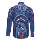 Personalized Australia NSW Rugby Indigenous Series Long Sleeve Button Shirt Blues Platypus