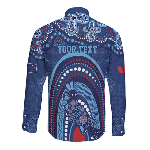 Personalized Australia NSW Rugby Indigenous Series Long Sleeve Button Shirt Blues Platypus