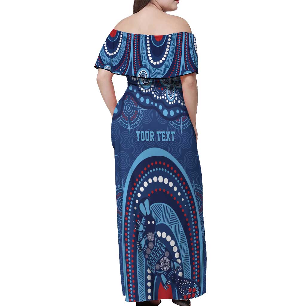 Personalized Australia NSW Rugby Indigenous Series Off Shoulder Maxi Dress Blues Platypus