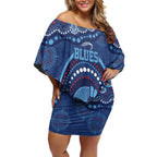 Personalized Australia NSW Rugby Indigenous Series Off Shoulder Short Dress Blues Platypus