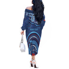 Personalized Australia NSW Rugby Indigenous Series Off The Shoulder Long Sleeve Dress Blues Platypus