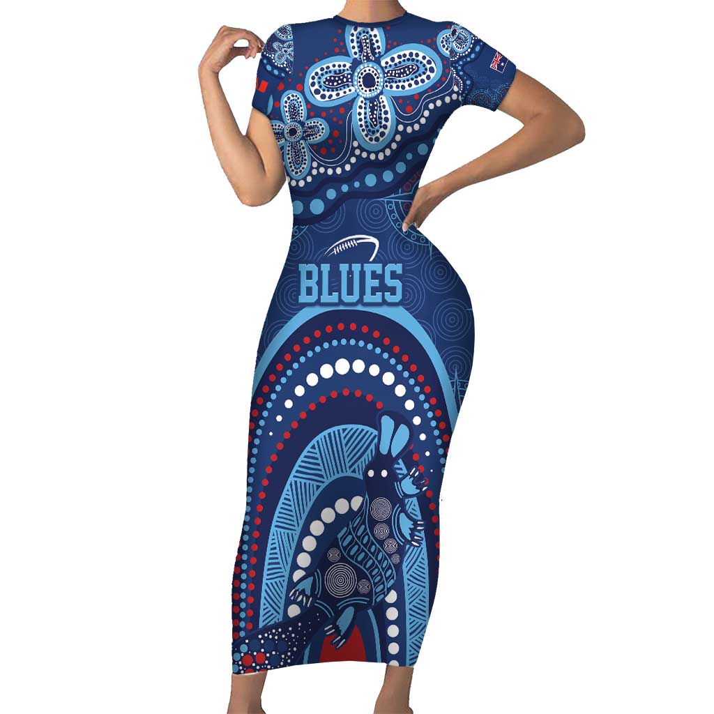 Personalized Australia NSW Rugby Indigenous Series Short Sleeve Bodycon Dress Blues Platypus