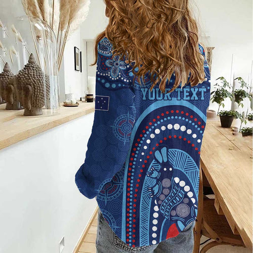 Personalized Australia NSW Rugby Indigenous Series Women Casual Shirt Blues Platypus