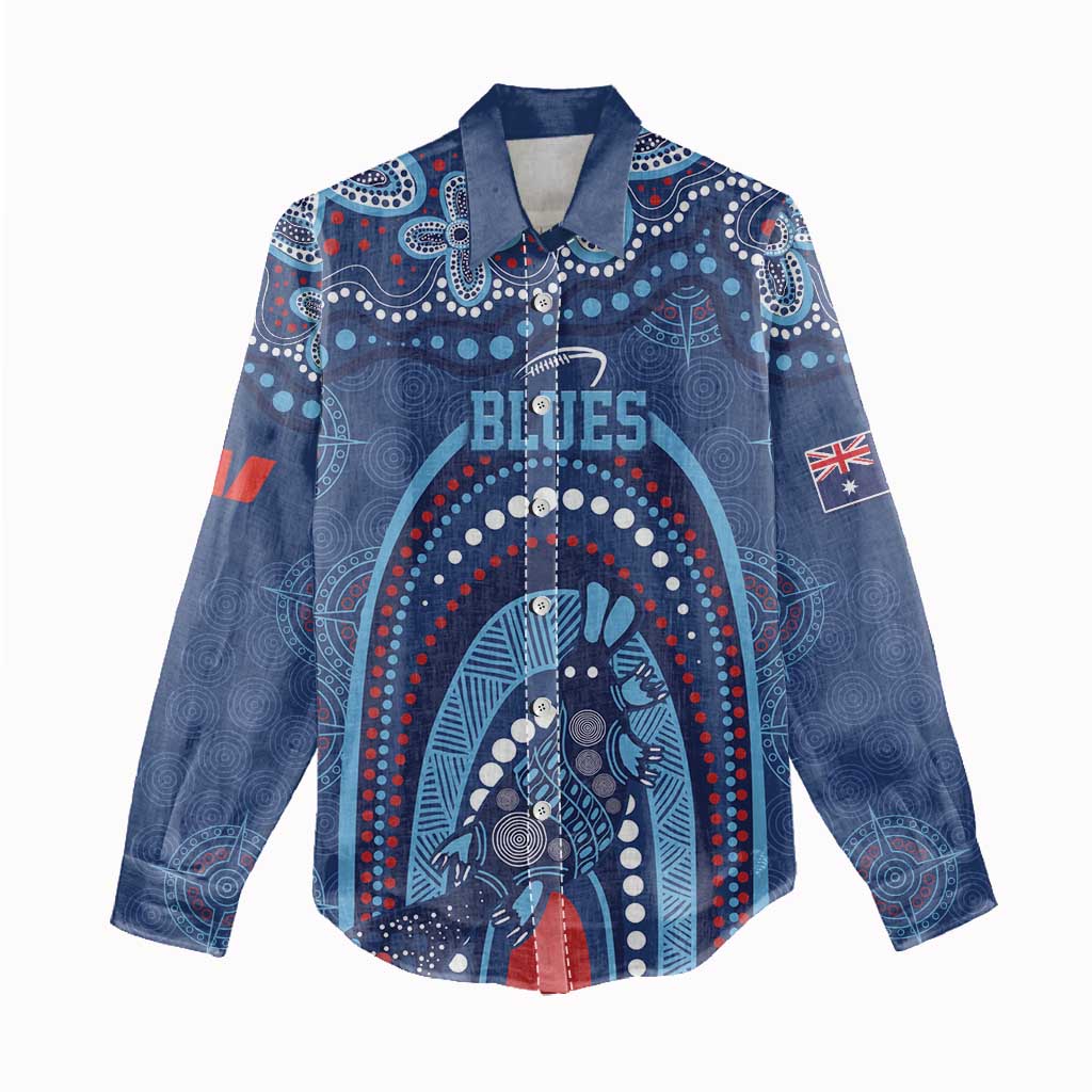 Personalized Australia NSW Rugby Indigenous Series Women Casual Shirt Blues Platypus